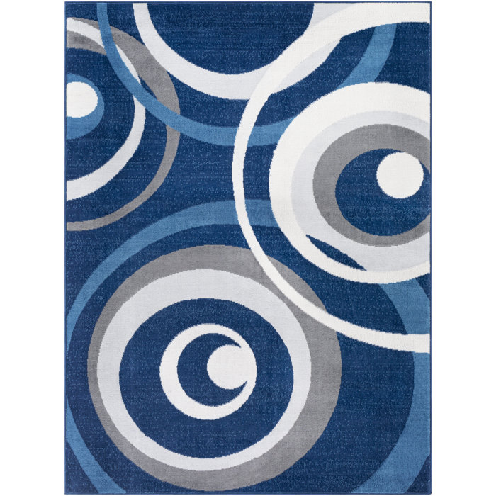 Orren Ellis Adedamola Performance Navy/Blue Rug & Reviews Wayfair